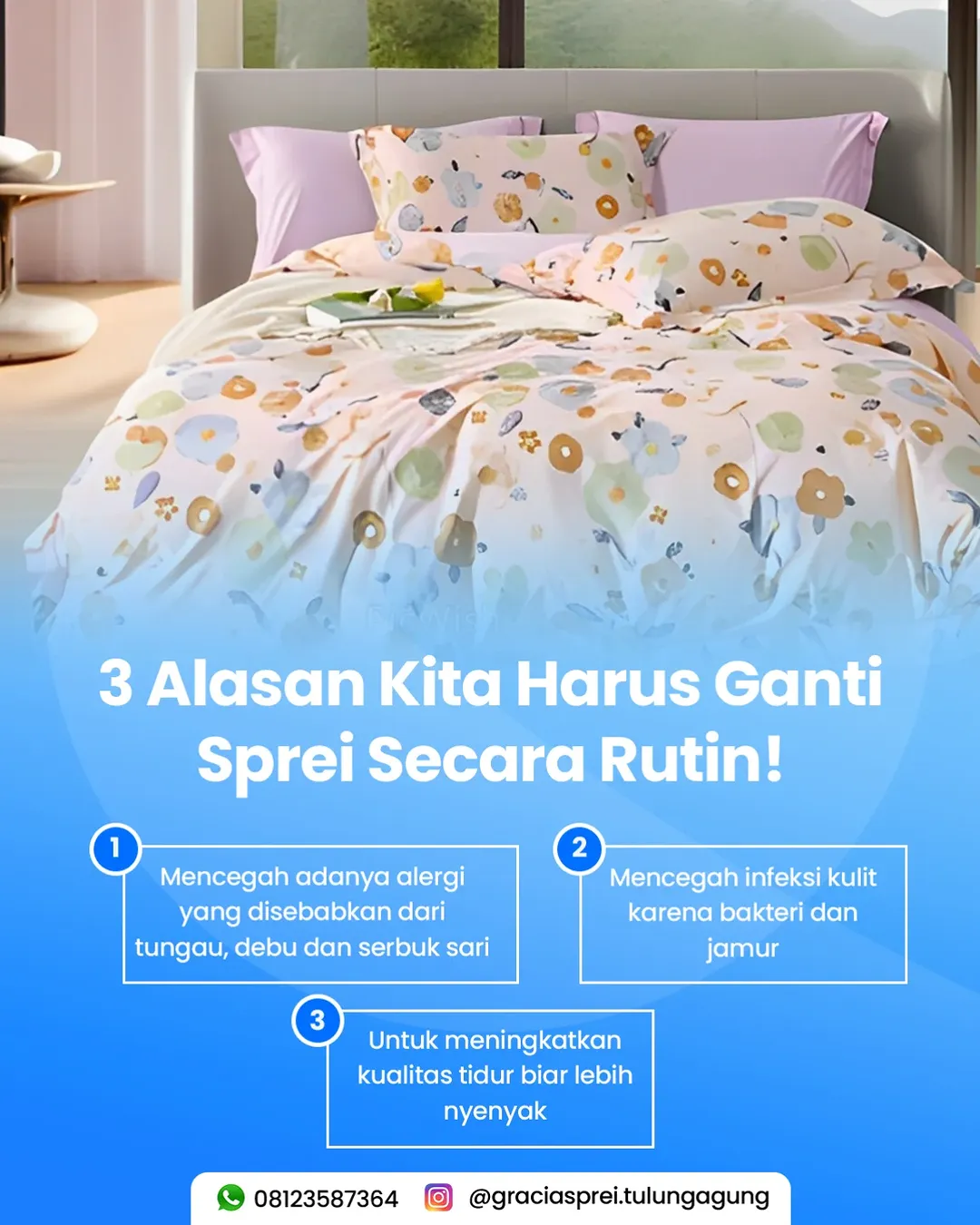 Penting sekali kita untuk mengganti sprei dengan r